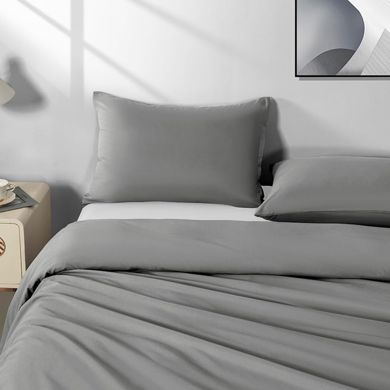 2 Pack Microfiber Queen Zipper Pillowcases, Soft Comfortable Not Shrink