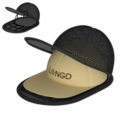 LONGD Hat Washer Cage for Baseball Caps, Sturdy Cleaning Protector with Frame Cage and Laundry Bag, Washing Machine Safe Hat Cleaner and Organizer, Suitable for Adult and Kids' Caps - 2-Pack,Black