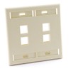 Leviton 42080-4IP 4-Port Dual Gang QuickPort Wallplate with ID Windows,