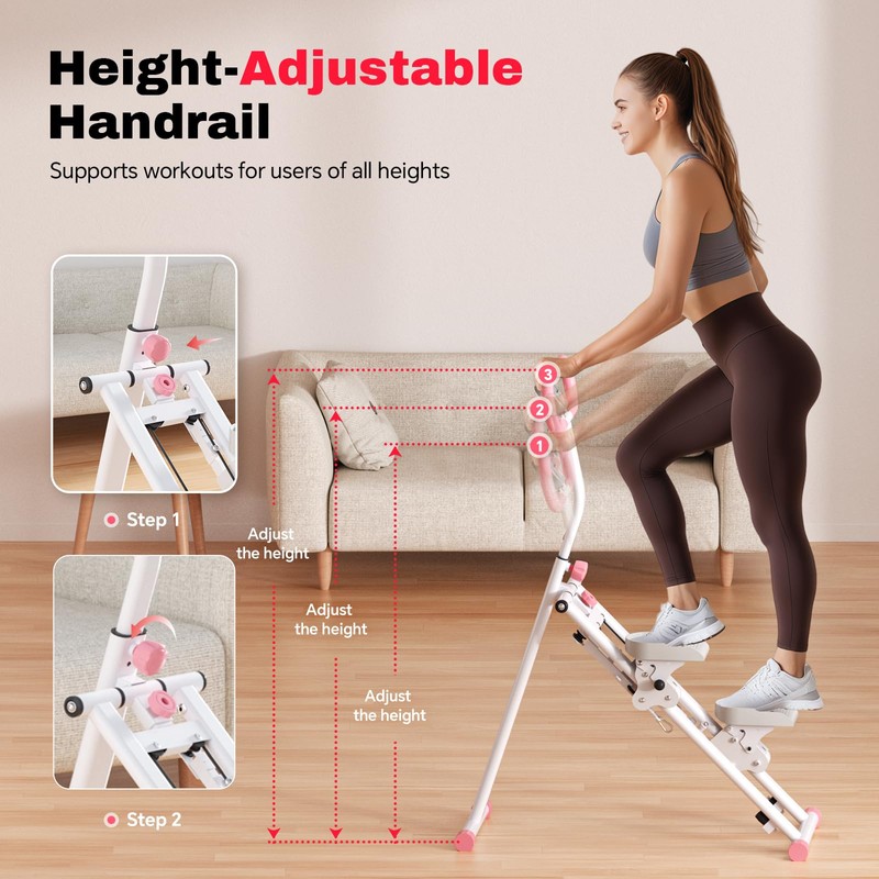 Home Vertical Climber, Full-Body Cardio Machine with Adjustable Handles, Steel