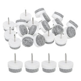 uxcell Nail-on Furniture Sliders, 40Pcs Nail-on Felt Pads Round Chair Table Feet Pads Chair Leg Floor Protectors for Hardwood Floors (White, 18mm/0.71")
