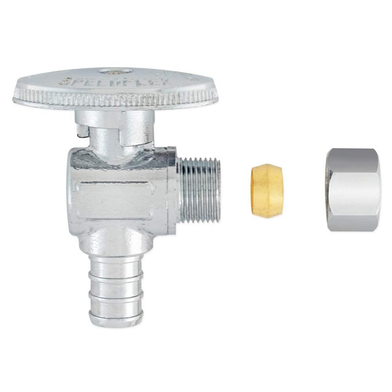 Eastman SpeedFlex Quarter-Turn Angle Stop Valve, 3/8 Inch OD Compression