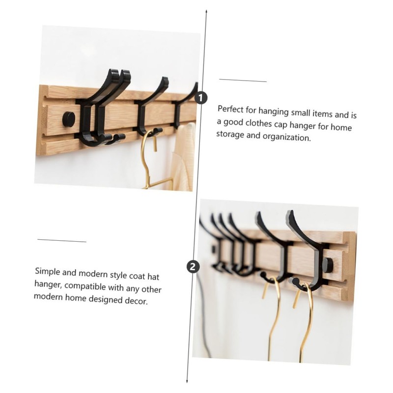 LABRIMP 1 Set Modern Bamboo Coat Hat Rack Stylish Hanging