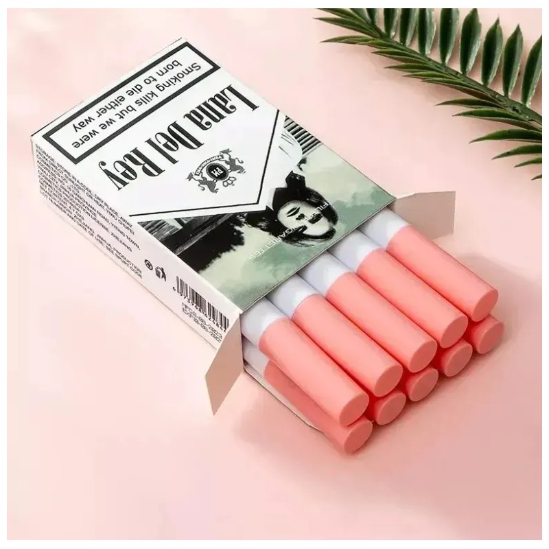 10 Cajas De Cigarrillos Neatlifa Con Lápiz Labial Mate Color