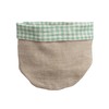 Creative Co-Op Handwoven Linen Bread Basket with Gingham Lining, Aqua