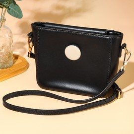 Hamdecro Leather Purse Strap, Purse Straps Replacement Crossbody Shoulder Straps for Bags, Adjustable Straps for Handbags, Black