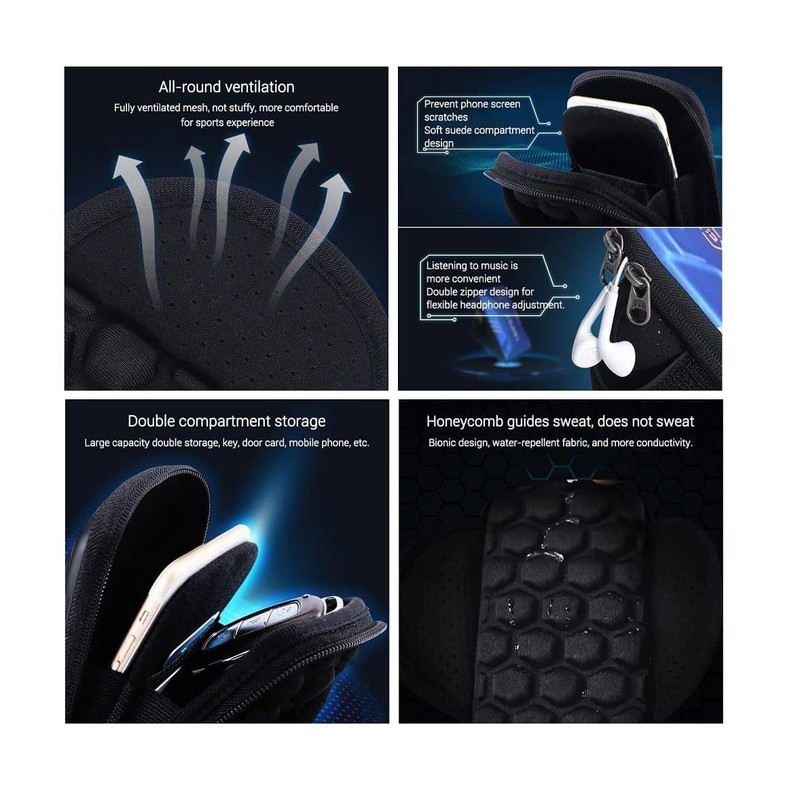 DFV mobile - Waterproof Reflective Armband Case with 2 Compartments