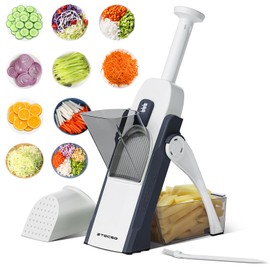 ZTQCSQ [5 in 1] Mandoline Slicer for Kitchen & Safe Vegetable Chopper & Adjustable Mandoline Slicer, can't Detachable Blade, Mandolin can Cut Slicing, Strips, Shredding, Dicing