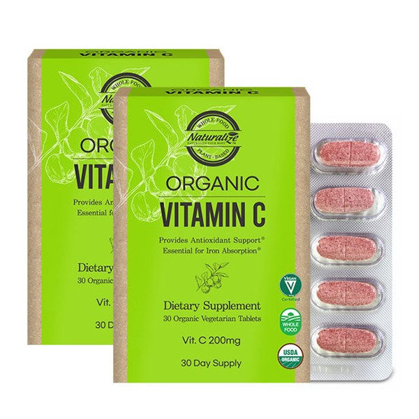 Naturalize Natural Naturally Derived Vitamin C Organic Vegan Vitamin C Tablets (2) / 네추럴라이즈 천연 자연유래 비타민C 유기농 비건 비타민C 정 2통