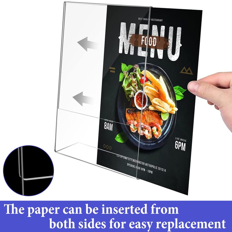 CYH A5 Acrylic Sign Holder, 5 Pcs Acrylic Poster Menu