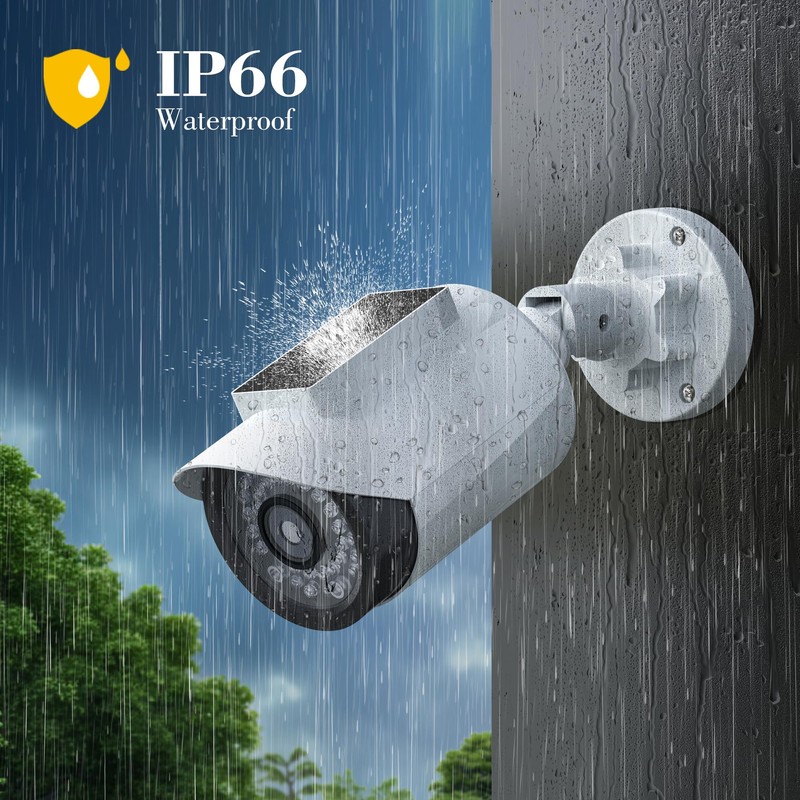 BNT Solar Powered Fake Security Camera, Bullet Shape Fake Surveillance
