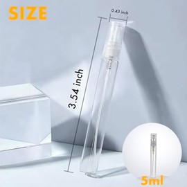 Chiallco Mini Perfume Sample Bottles, 10 Pack 5 ml Plastic Small Perfume Spray Bottle, Fine Mist, Portable Perfume Travel Refillable Bottle, Upgraded atomizer sprayer for perfume, Clear