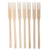BambooMN Brand - 5.5" Decorative Bamboo Trident Fruit Fork /