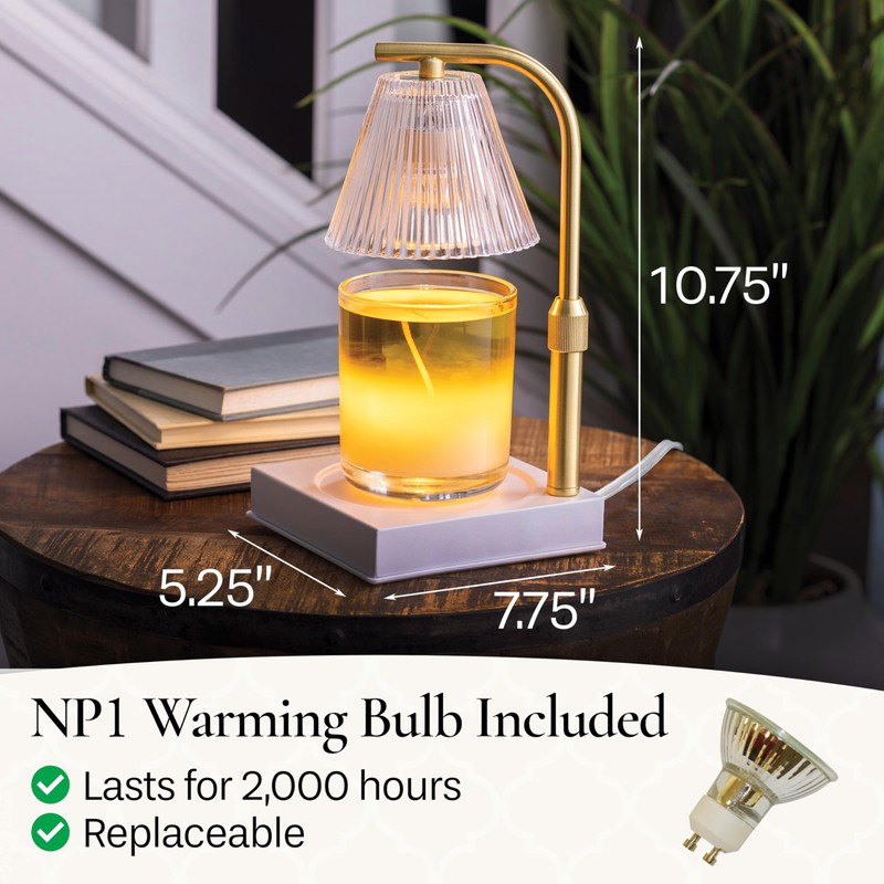 Candle Warmers Etc. Gold Luna Lamp – for Top-Down Warming
