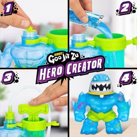 Heroes of Goo Jit Zu Hero Creator Thrash with 3 unique goo fillings, Mix, Fill & Create your own stretchy Action Figure