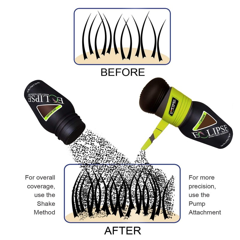 Eclipse Instant Hair Filler for Women & Men, LIght Brown,