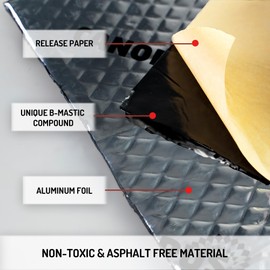 CANOPUS Sound Deadening Mat for Cars, 50 mil 18 sqft, Pack of 9 Sheets, Butyl Sound Deadener Mat, Audio Car Sound Dampening Material for Car Trunk, Door, Floor and Ceiling, Silver