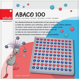 SCHUBI ABACO 100 mit Zahlen: Modell A 10/10 Kugeln (rot/blau) (SCHUBI Abaco 100 mit Zahlen: Die selbstkontrollierende Hundertertafel mit dem genialen Dreh!)