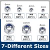 170 PCS Locknut Assortment 7 Sizes Nylock Nuts M3 M4