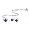 B. BRILLIANT Sterling Silver Created Blue Sapphire Round Solitaire Choker