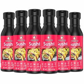 Otafuku Salsa de anguila para rollos de sushi, salsa japonesa Unagi sin gluten, 15 oz (paquete de 6)