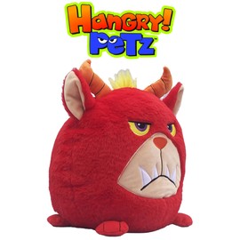 Hangry Petz Rogue Monster - 12" Red Animal Plush, Squeeze Tummy for Sounds, Hungry Angry Expression, Embroidered Face, Soft Round Companion, Kids