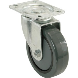 Shepherd Hardware 3747 4-Inch Rubber Swivel Plate Caster, 300 Pound Load Capacity