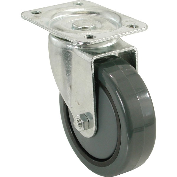 Shepherd Hardware 3747 4-Inch Rubber Swivel Plate Caster, 300 Pound