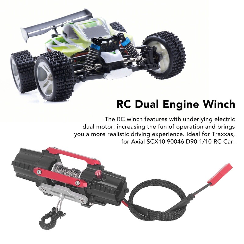 RC Winch Aluminum Alloy Electric Dual Motor Simulated Winch for
