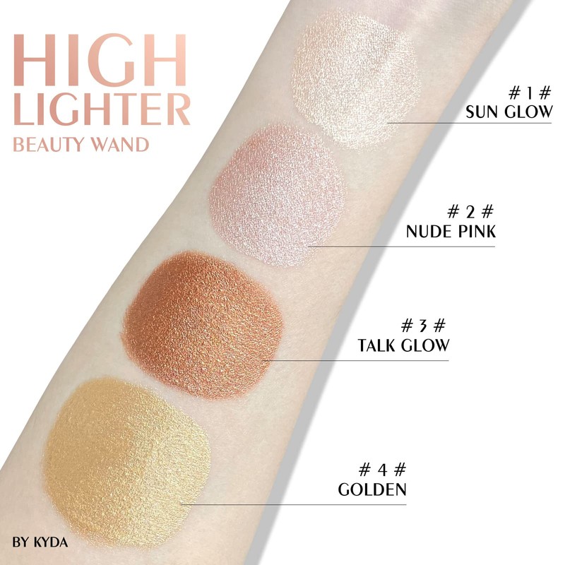 KYDA Highlighter Beauty Wand, Face Illuminator with Cushion Applicator, Natural