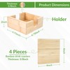 Bamboo Wood Square Coaster for Drinks with Holder Set of