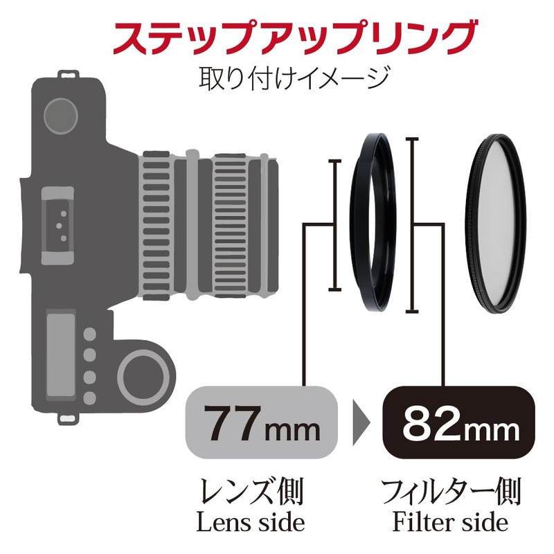 Marumi 906531 Step Up Ring 77mm to 82mm Filter Diameter