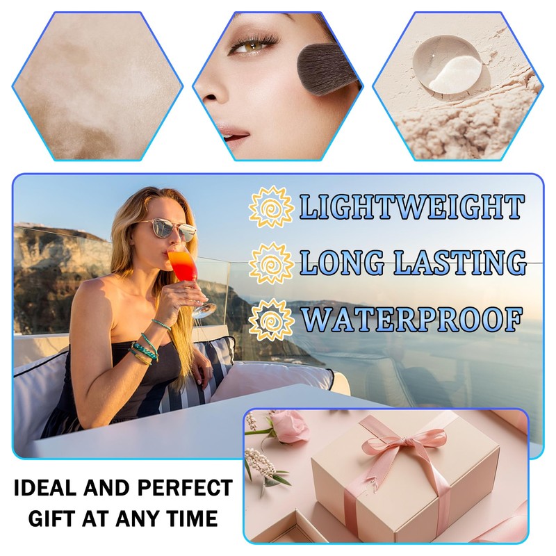 Sunscreen Setting Powder SPF 50 +,Translucent Mineral Sunscreen with Brush