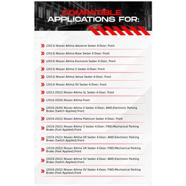 R1 Concepts Front Brake Kit For 2013-2024 Nissan Altima| Drilled Slotted Brake Rotors| Ceramic Brake Pads and Rotors Kit| Hardware included