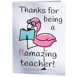 Thank You Card For Teacher - Flamingo Flamazing Teacher