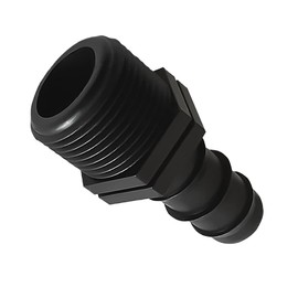 PVC Tube Fitting - Barbed Hose Connector 3/4 inch PVC - Schedule 40 Barb Male Connector Fitting 3/4 Inch Barbed Insert x 3/4 Inch MNPT Male Pipe Thread PVC Adapter Fitting - Black