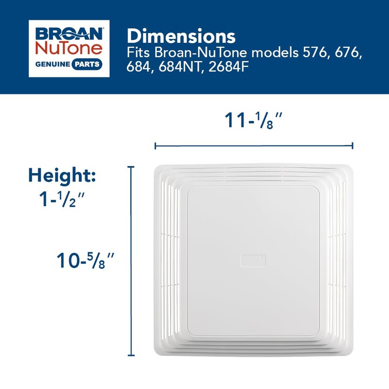 NuTone S97013576 Grille for 676 and 684 Ceiling Fans