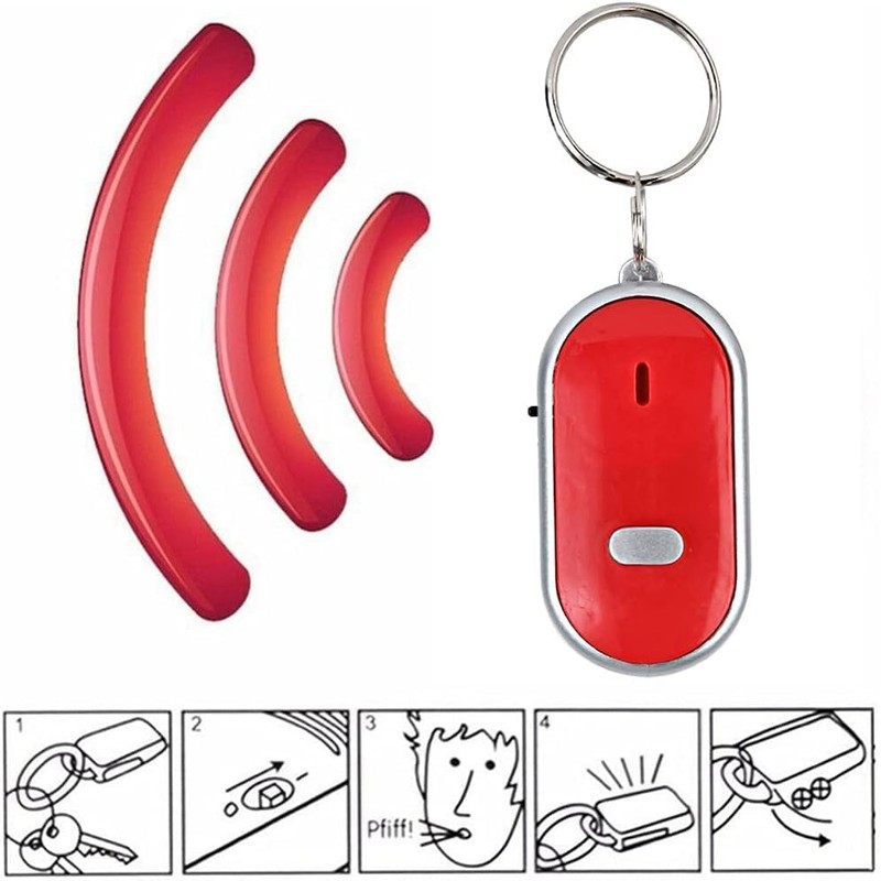KeyFinder(Red), Keychain Locator for Finding Lost Keys, Smart Key Finder,