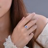 925 Sterling Silver Tanzanite CZ Cluster Emerald cut Ring size
