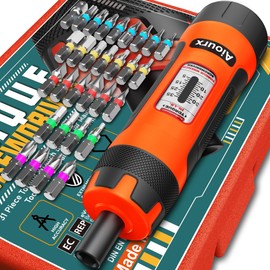 Aiourx 1/4 Inch Drive Torque Screwdriver Wrench Set, 5-35 in.-lb., 31Pcs for Tools, Bike Repairing and Mounting