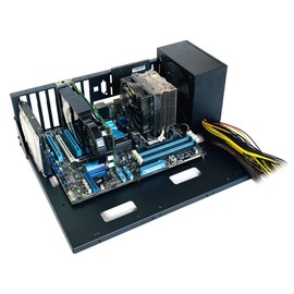 ALAMENGDA DIY Gaming Computer Case, ATX Open Chassis Case Rack for E-ATX/ATX/M-ATX/ITX Motherboards, Widely Body Heat Dissipation Design, SSD Motherboards Accessories