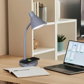 OttLite Twist LED Desk Lamp with Wireless Charging Pad, 3 Color Temperatures, Flexible Neck, Book Light, Table Lamp Reading Light, Work Light, Desk Lights for Home Office or Bedside