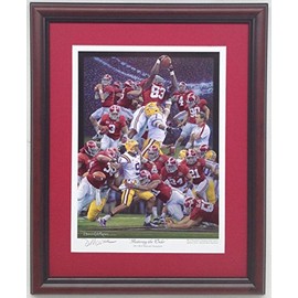 Alabama Football National Championship vs. LSU "Restoring The Order" by Daniel Moore Framed Print