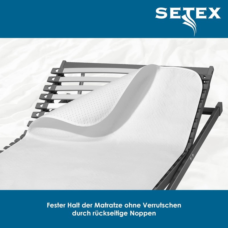 SETEX N450 Mattress Underlay with Grip Pads, Classic Design, White,