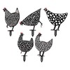 5Pcs Rooster Silhouette Acrylic Hollowed Assorted Style Rich Details Black