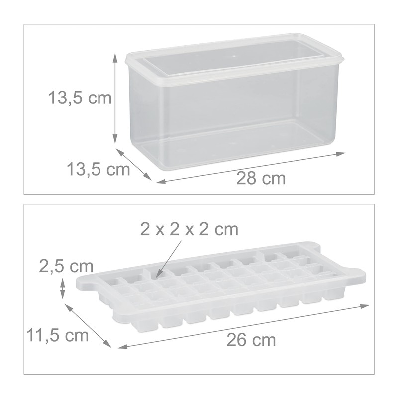 Relaxdays Ice Cube Tray Set, 5 Ice Cube Trays, BPA