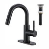 Kablle Bathroom Sink Faucet with Pull Down Sprayer, Oil Rubbed