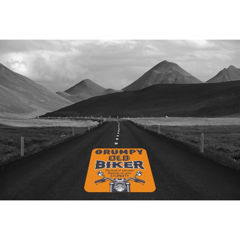 Motorcycle Coaster. Grumpy Old Biker - My Level of Sarcasm