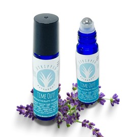 TIME OUT Aromatherapy Roll-On w/Lavender, Ylang Ylang & Cedarwood | Natural Essential Oils for Relaxation for Stress & Calming Relief | 100% Pure, Natural, Therapeutic Grade Oils | Stocking Stuffer