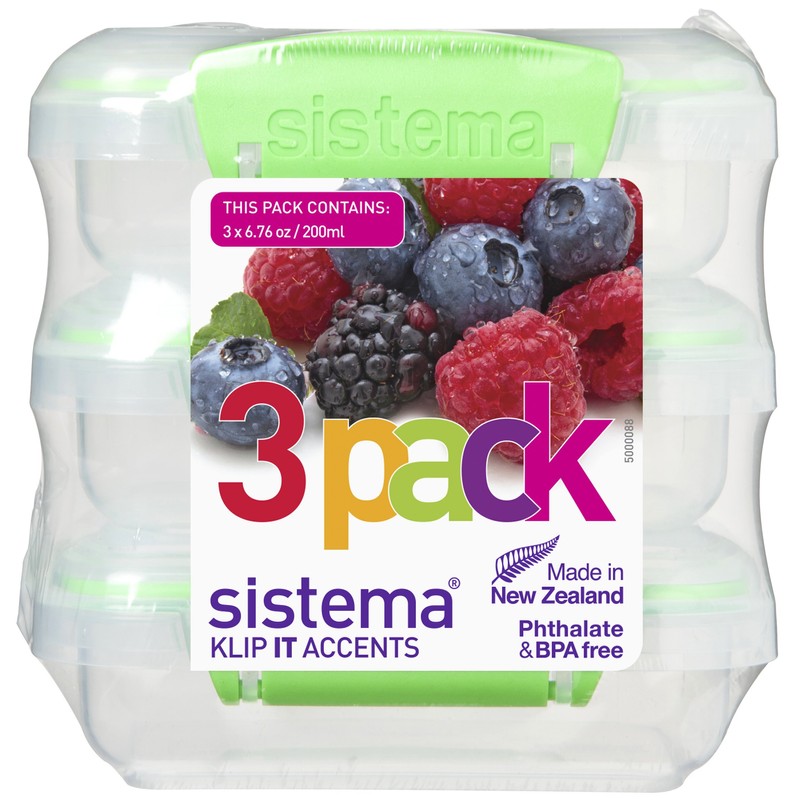 Sistema KLIP IT Accents Collection Food Storage Containers, 6.7 oz./0.2